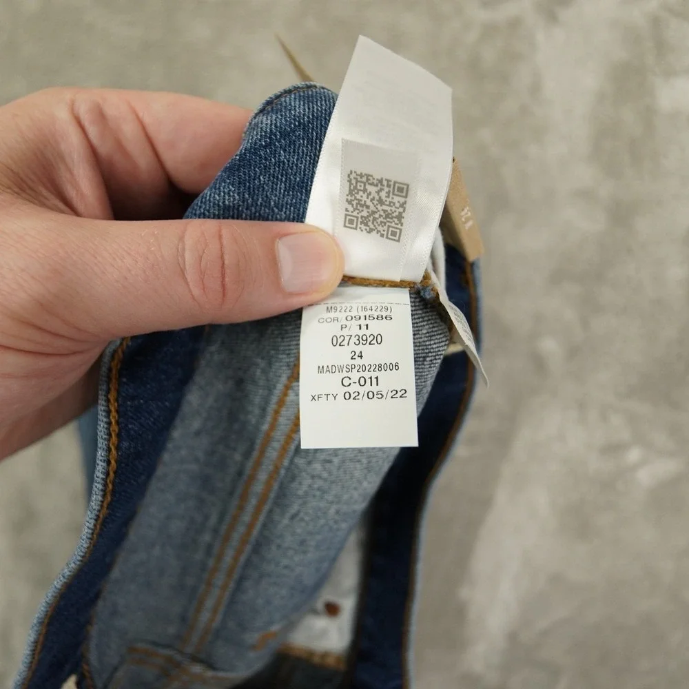 Madewell High Rise Denim Shorts Women's 24 Blue Raw Hem Cuffed Beach Boho‎